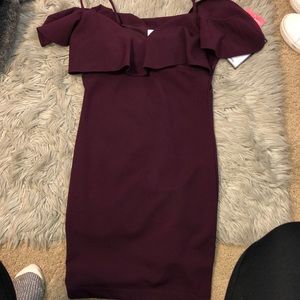 Off the shoulder plum dress from Macy’s